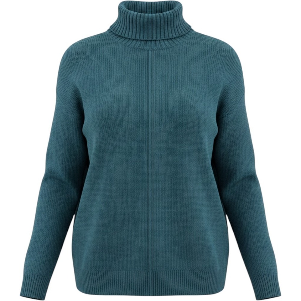 Nordstrom Merino Wool Cotton Turtleneck Sweater Teal Blue Small Pullover Cozy